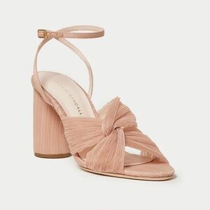 NIB Loeffler Randall Reed Beauty Pleated Twist Sandals in Blush Pink